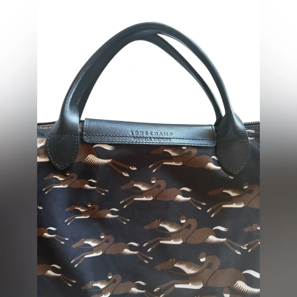 Longchamp Le Pliage Oversized Horse Print Nylon Travel Tote Bag - NWT